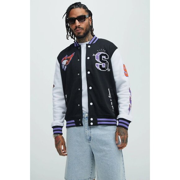 Brooklyn Cloth Sinner Skull Bomber Jacket Black Men's - Picture 1 of 6